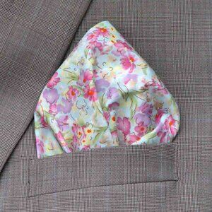 Gascoigne Hand Stitched Pocket Square Cotton Multicolor Men's